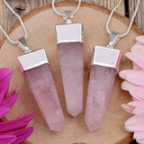Rose Quartz Inverted Obelisk Pendant