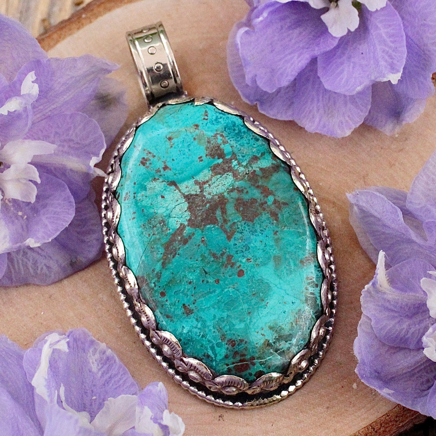 JN2831-Chrysocolla-Pendant-Tibetan-Silver-H