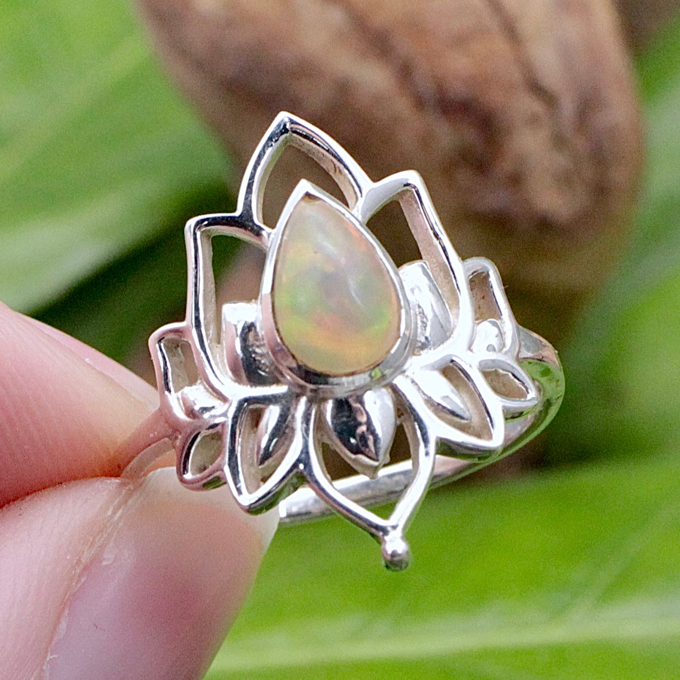 Opal Lotus Ring