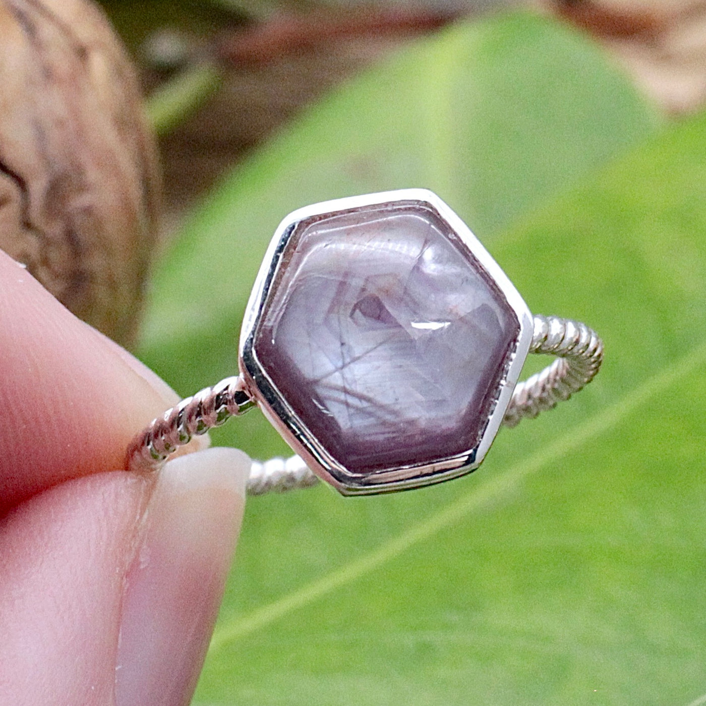 Ruby Hexagon Ring