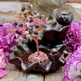 Mixed Tourmaline Tree Backflow Incense Holder