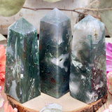 Moss Agate Obelisk