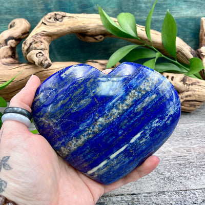 large Lapis Lazuli Heart hand