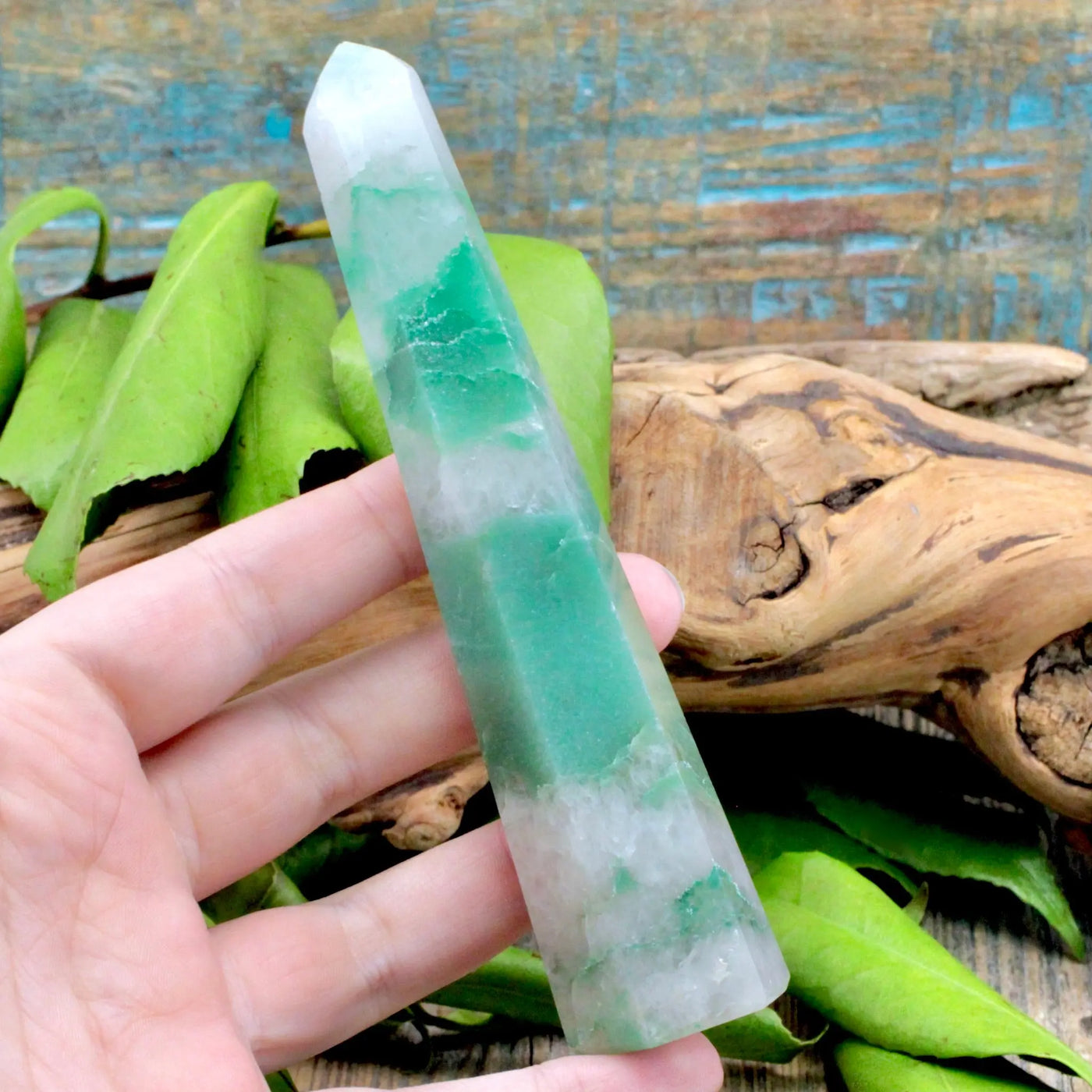 Green Aventurine with Quartz Tower