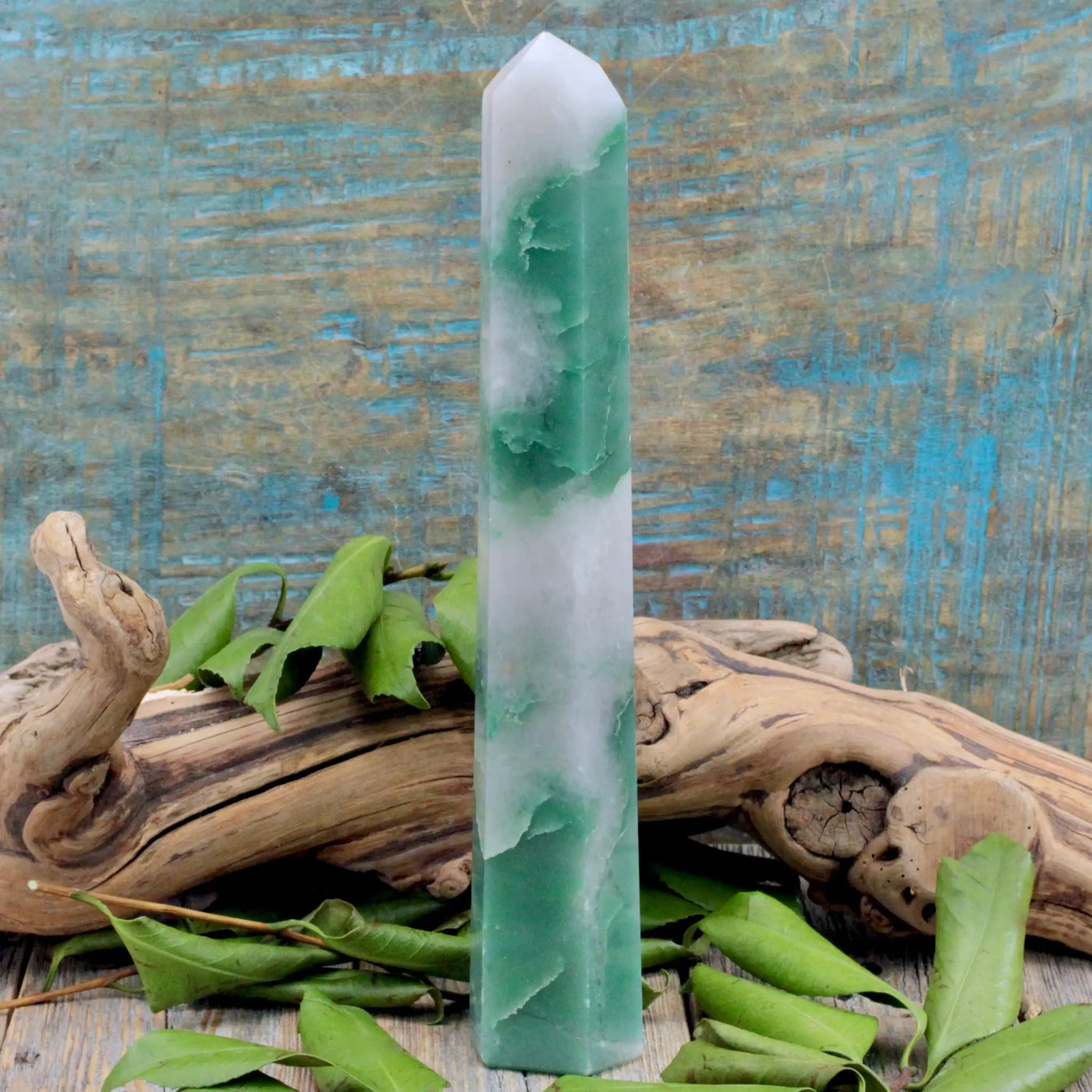 Green Aventurine with Quartz Tower