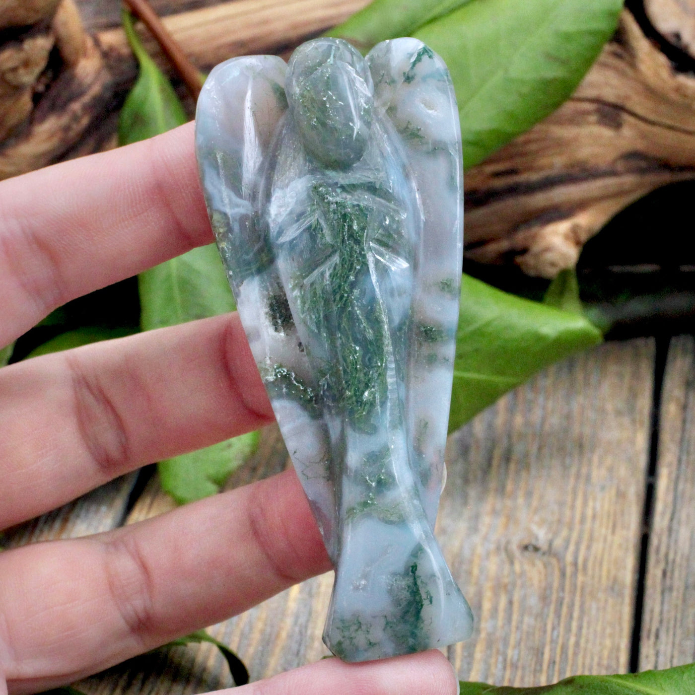 Moss Agate Angel - 3"