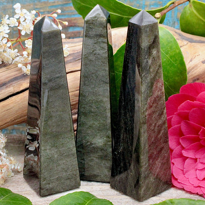 Golden Sheen Obsidian Obelisk