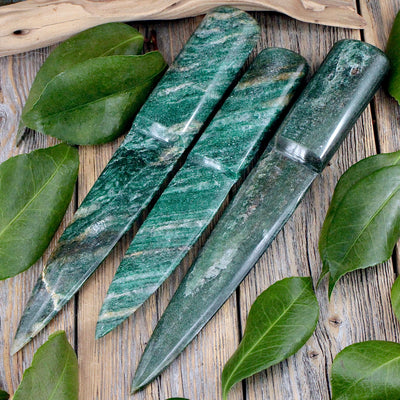 Dark Green Aventurine with Fuchsite Athame