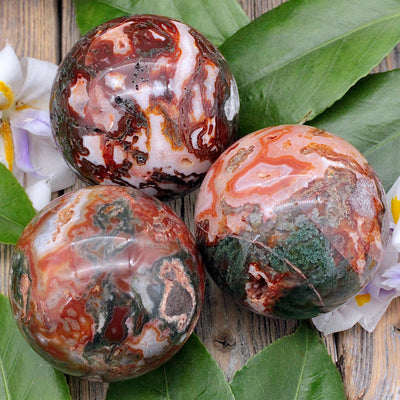 Red Moss Agate Sphere