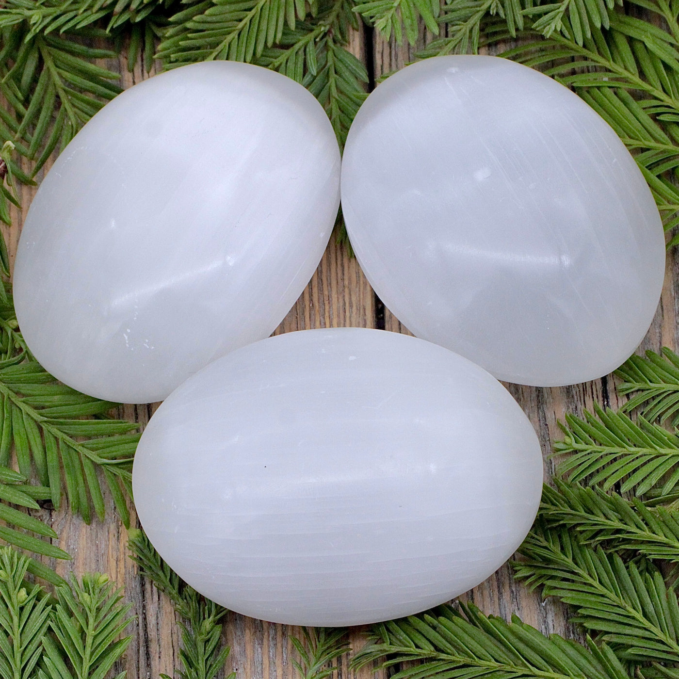 Selenite Palm Stone