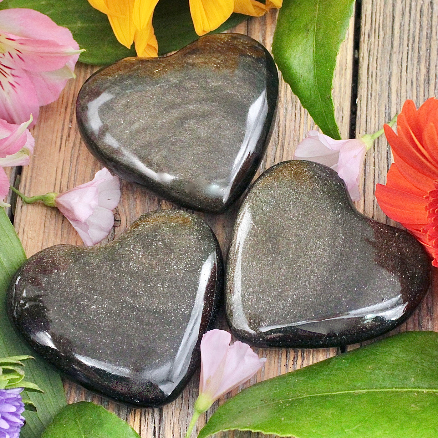 Golden Sheen Obsidian Heart