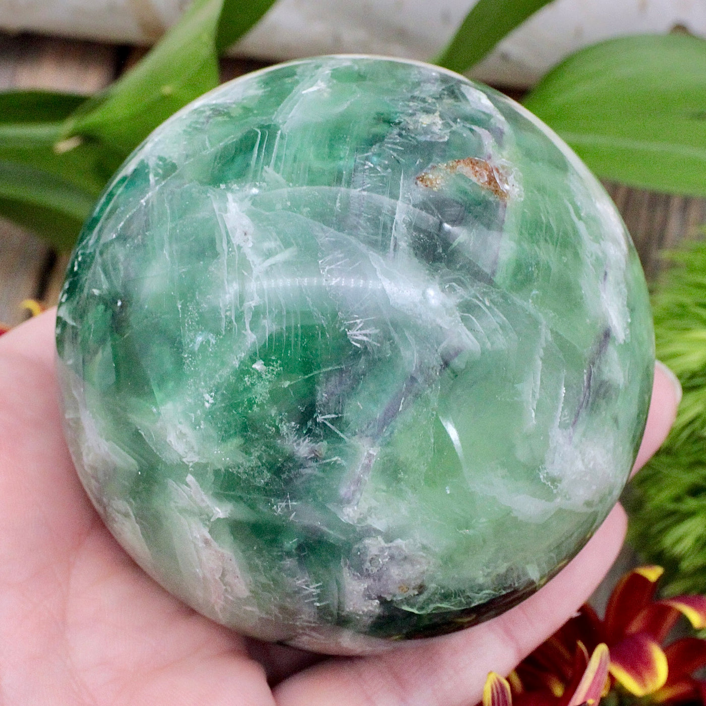 Green Fluorite Sphere