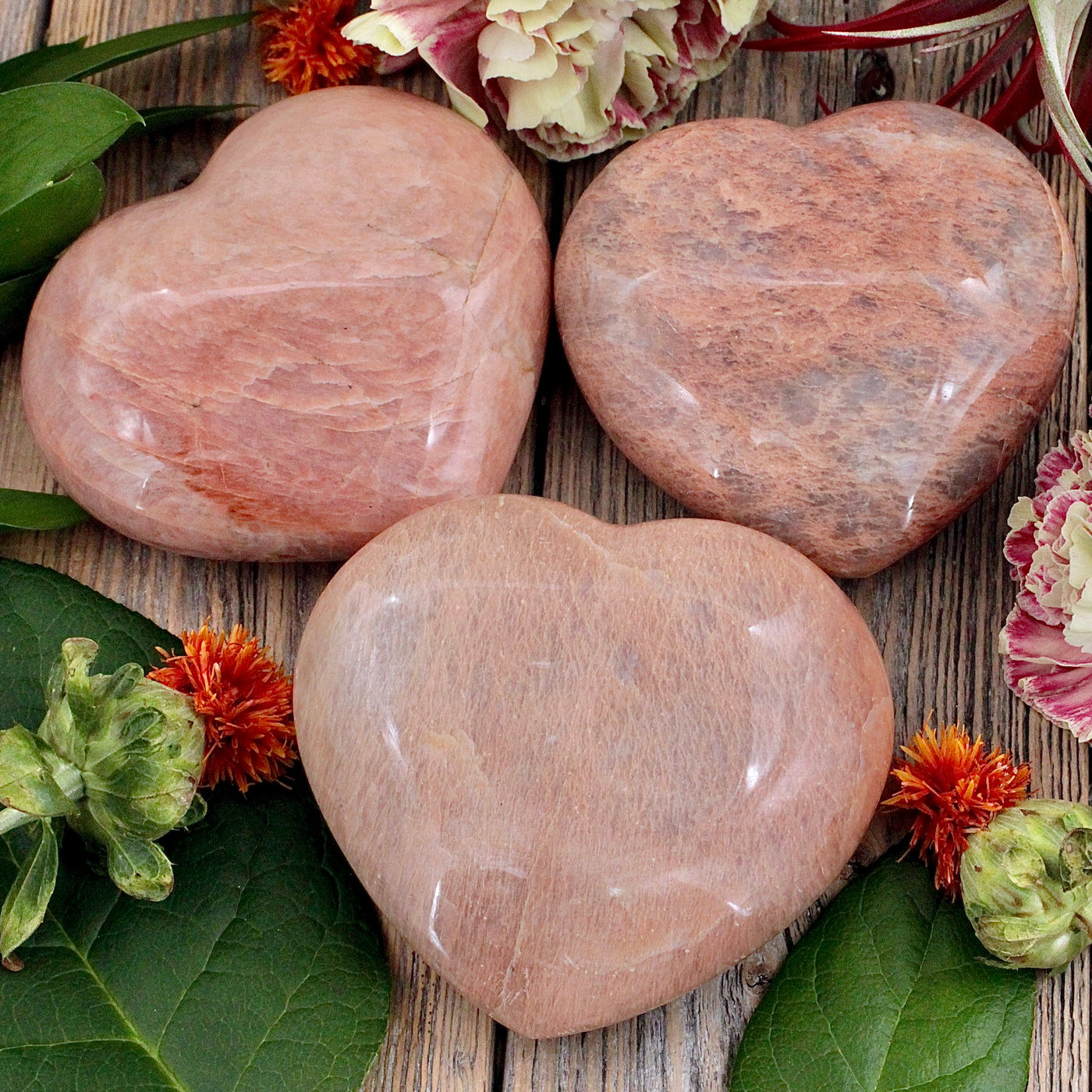 Peach Moonstone Heart