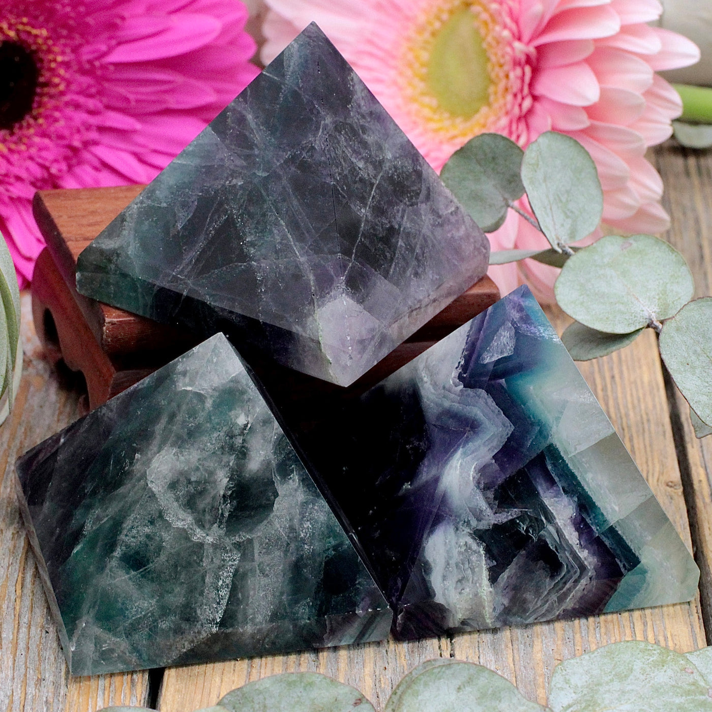 Rainbow Fluorite Pyramid