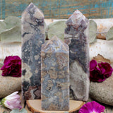 Blue Flower Agate Obelisk