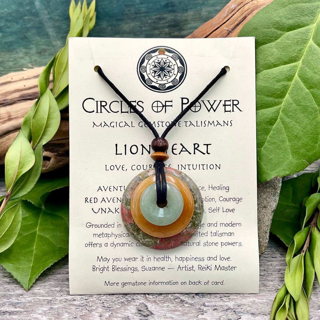 Lion Heart Circles of Power Necklace card