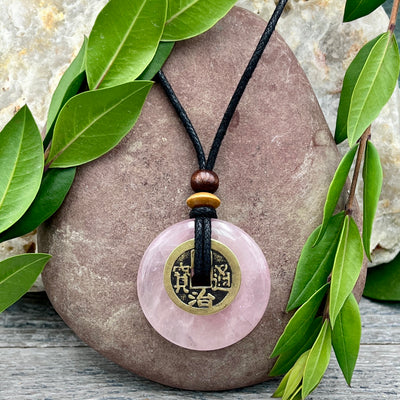 Love Rose Quartz Necklace 40mm