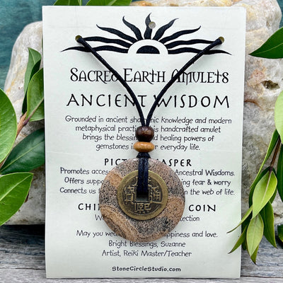 Ancient Wisdom Picture Jasper Necklace Sacred Earth Amulet