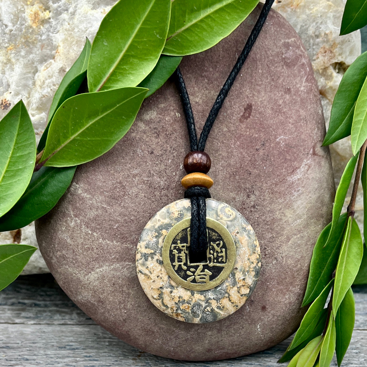Confidence Leopardskin Jasper Necklace - Sacred Earth Amulet