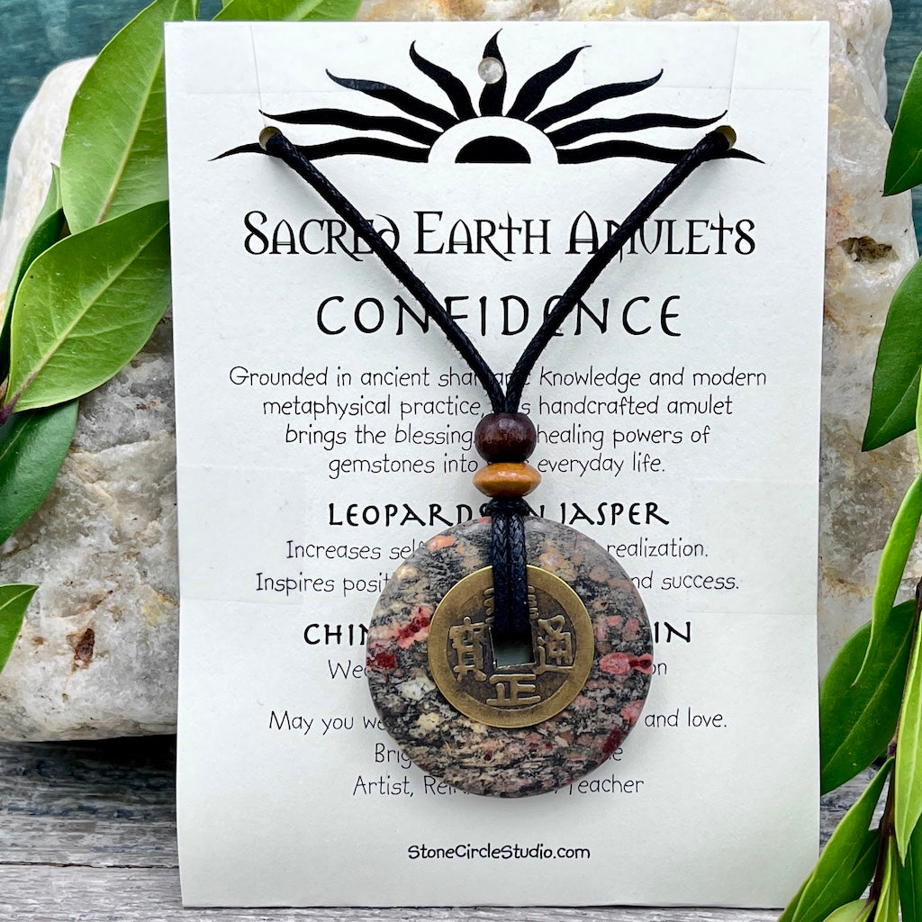 Confidence Leopardskin Jasper Necklace Sacred Earth Amulet