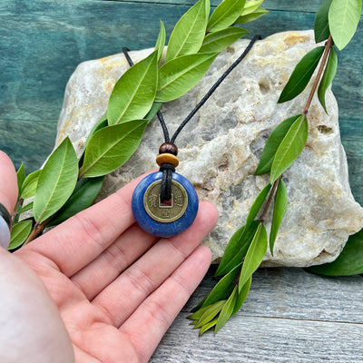 Pure Energy Blue Quartz Necklace  30mm hand