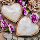 Teak and Shell Heart Bowl