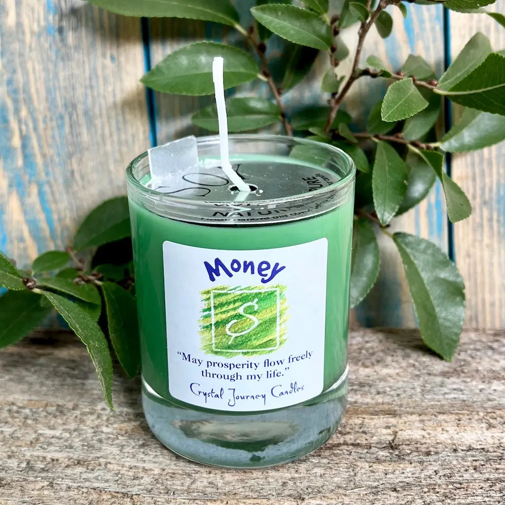 Money Herbal Magic Votive Candle