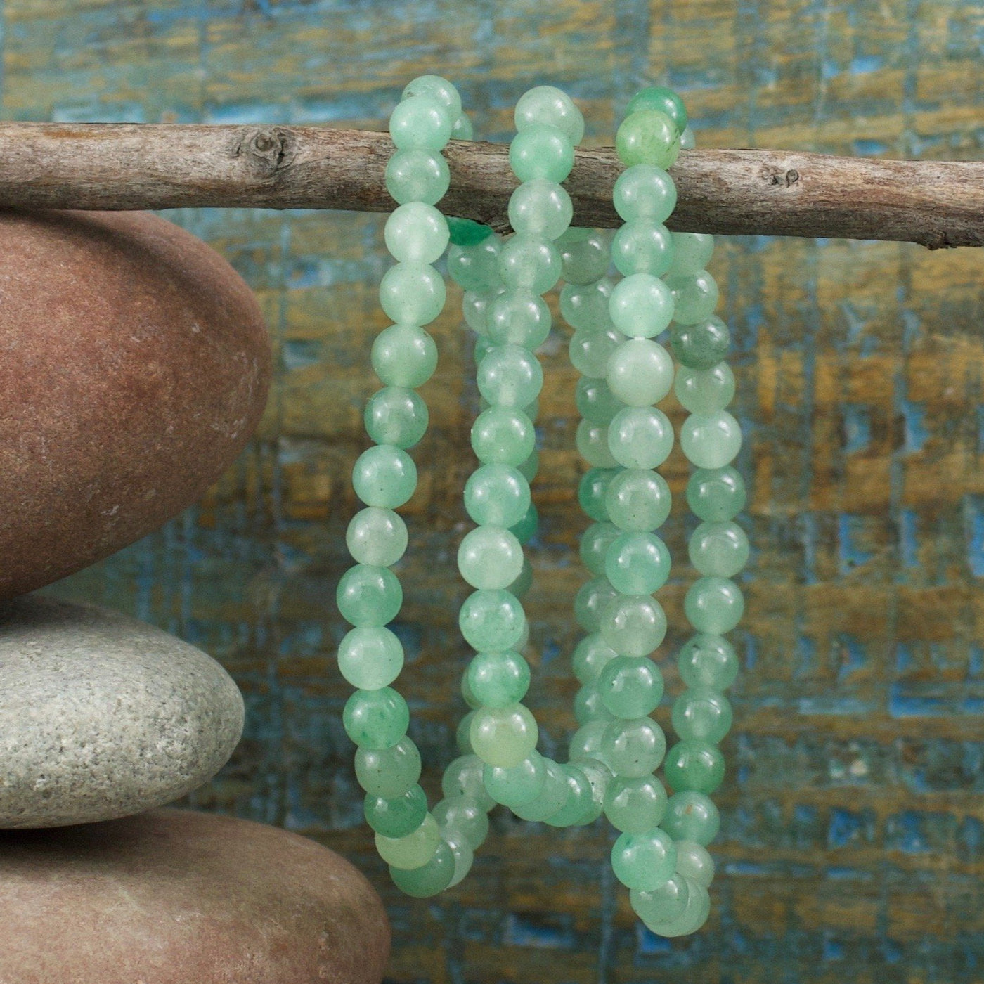 Green Aventurine Bracelet, 6mm Round Beads