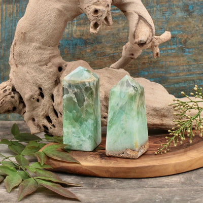 Green Calcite Obelisk  Medium - Small - Mini