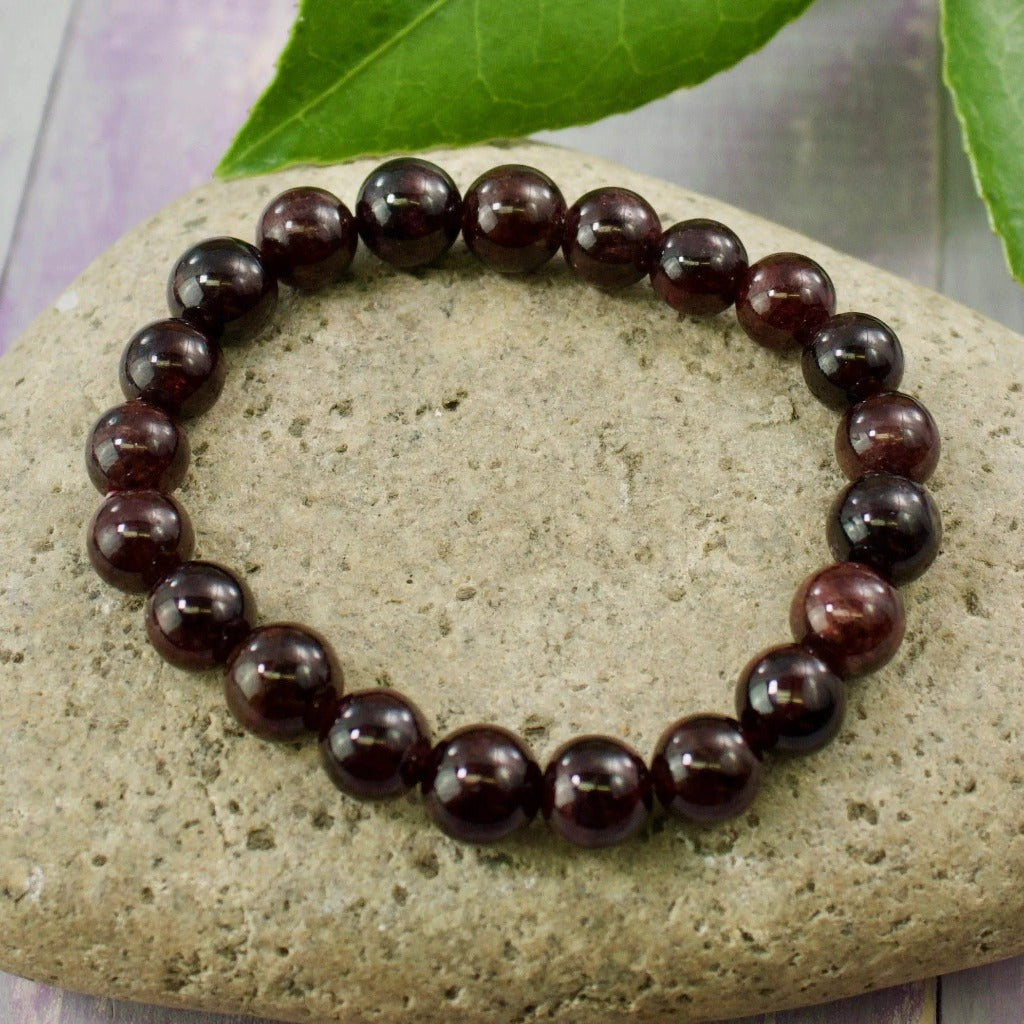Garnet Bracelet, 8mm beads