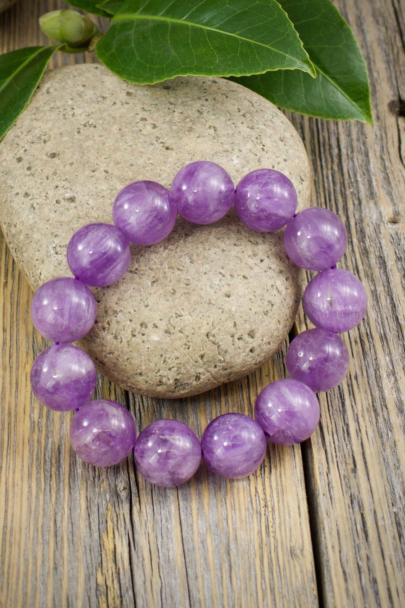 Large Lilac Amethyst Bracelet, 16mm Ball Beads