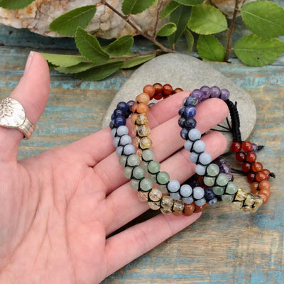 Woven Gemstone Chakra Bracelet