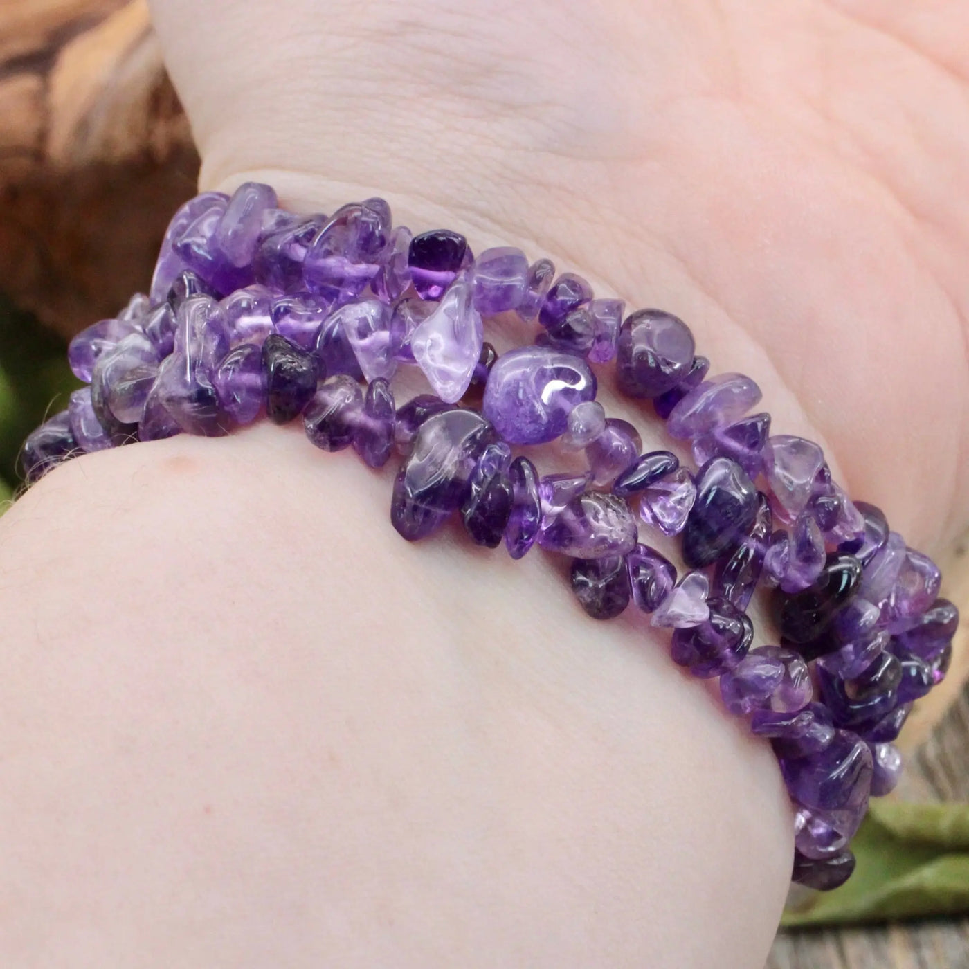 Dark Amethyst Chip Bracelet