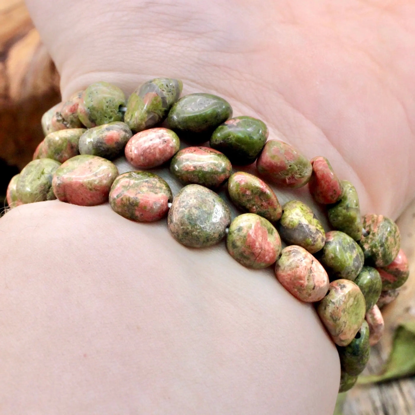 Unakite Tumbled Bracelet