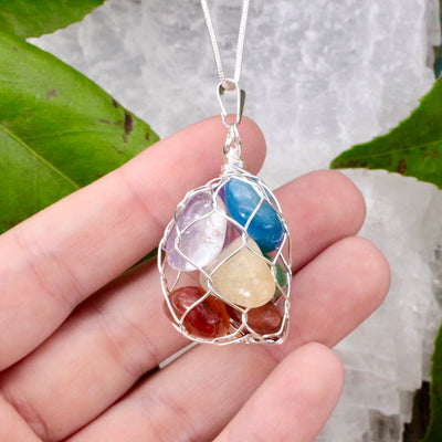 Mixed Gem Wrap Pendant