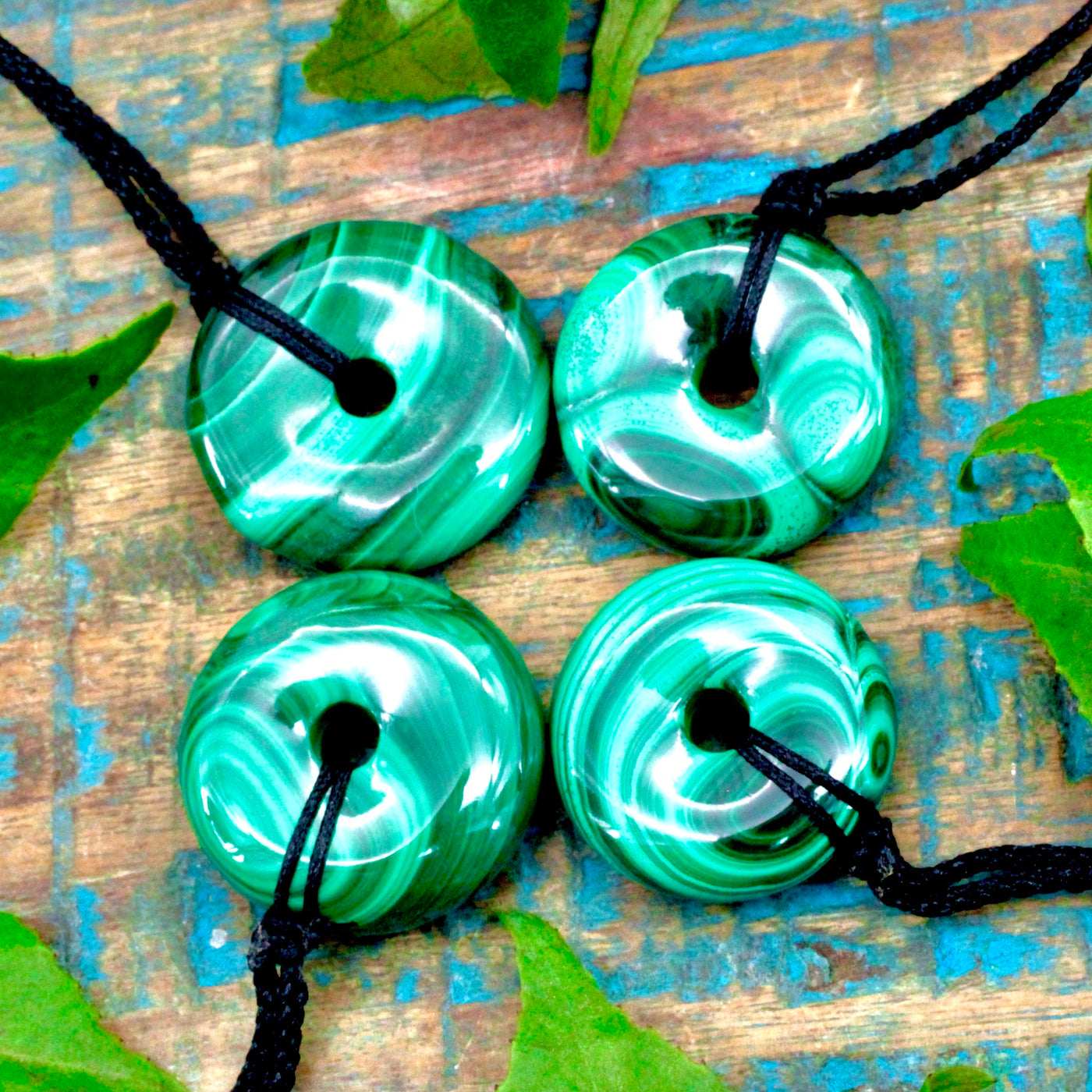 Malachite Donut Necklace