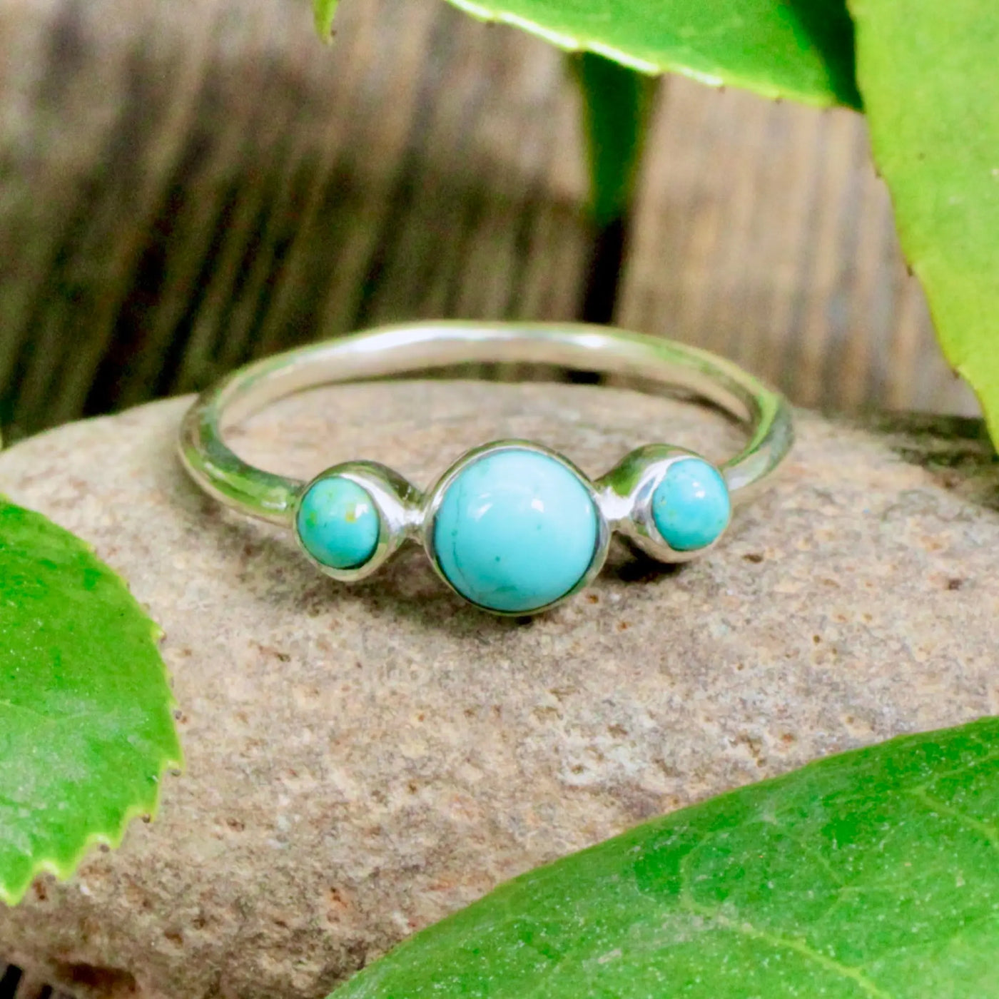 Turquoise Three Stone Ring