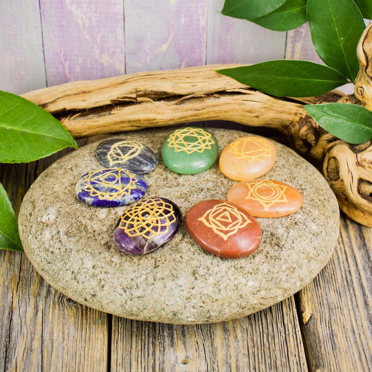 Engraved Chakra Pocket Stone Collection