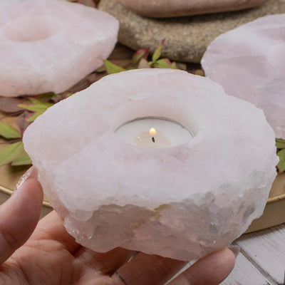 Rose Quartz Candle Holders