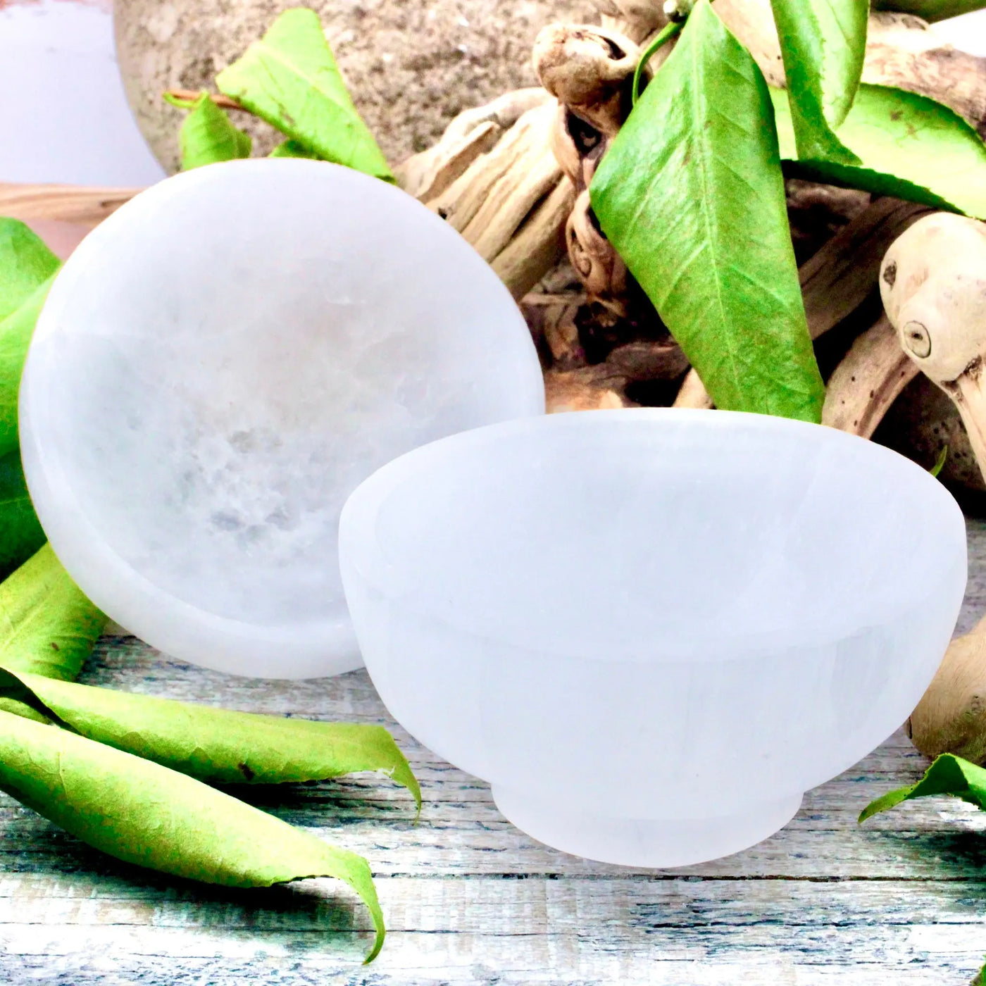 Selenite Footed Bowl