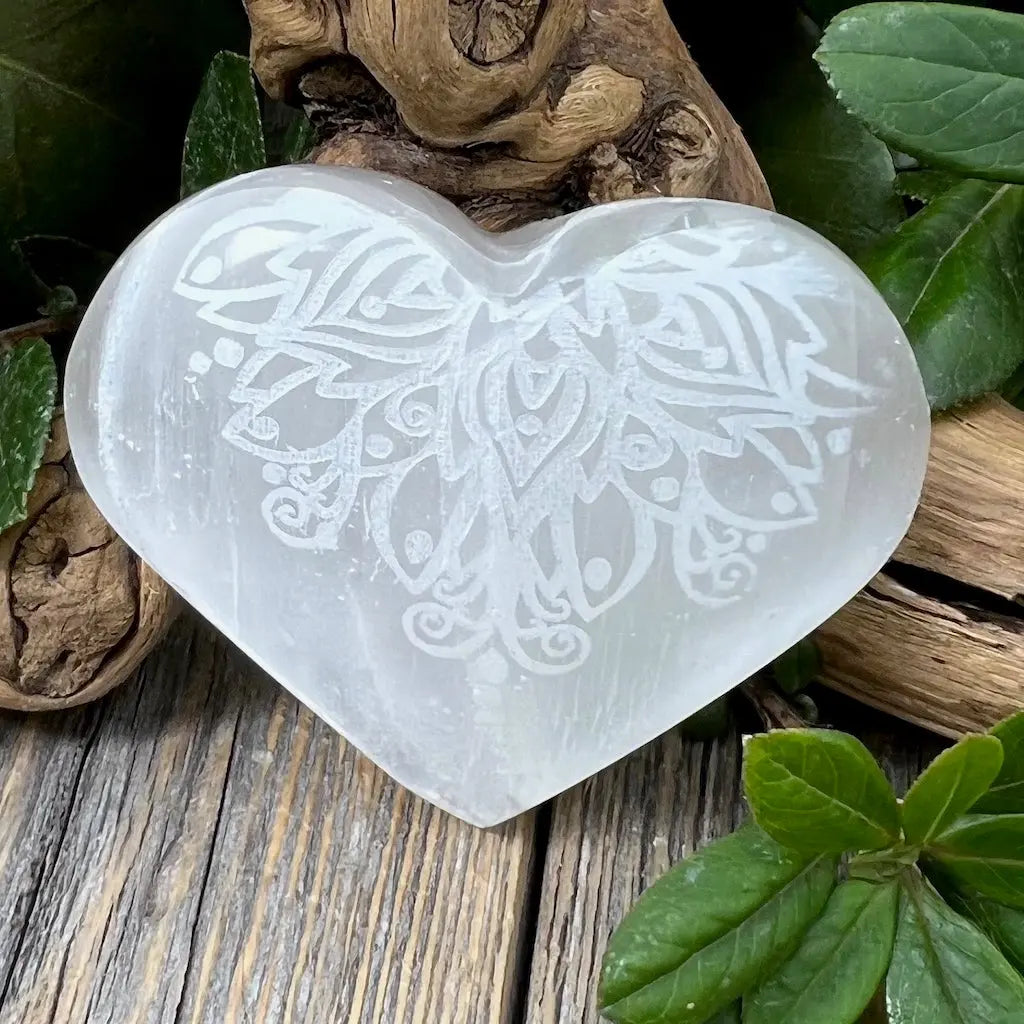 Selenite Lotus Heart