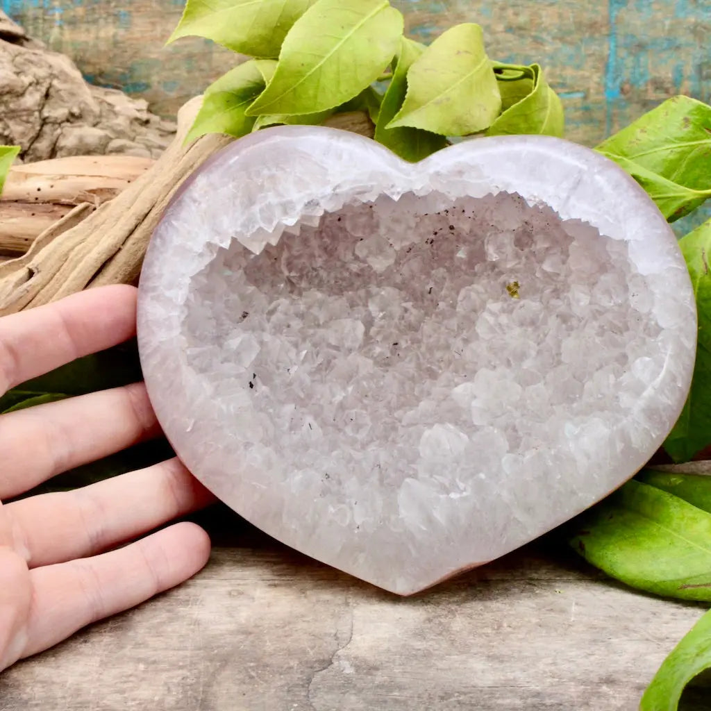 Large Agate Druzy Heart