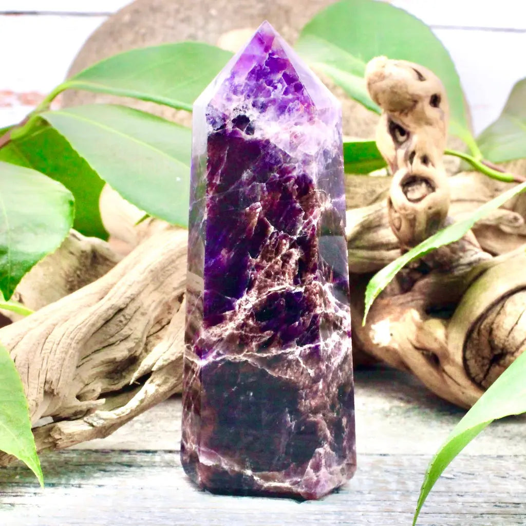 Dark AAA Grade Amethyst Tower