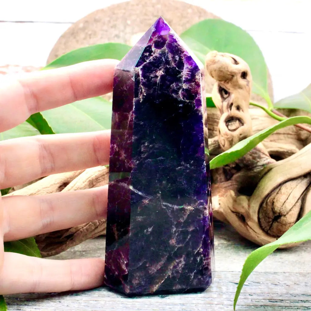 Dark AAA Grade Amethyst Tower