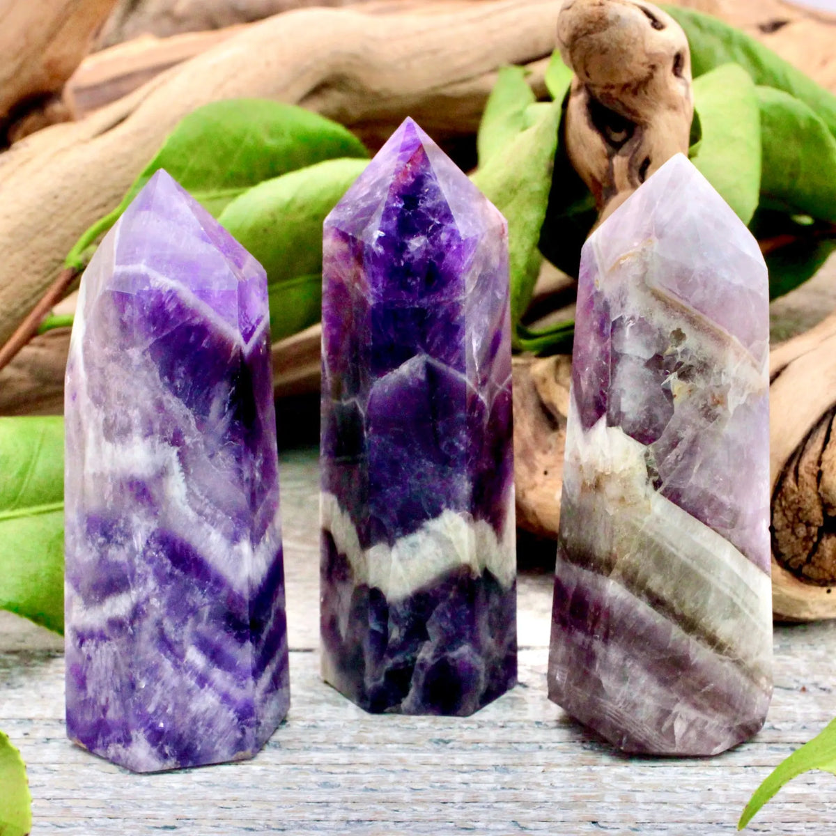 Purple Chevron Amethyst Tower