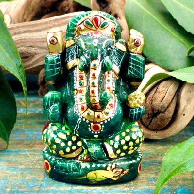 Hand Painted Jade Ganesha