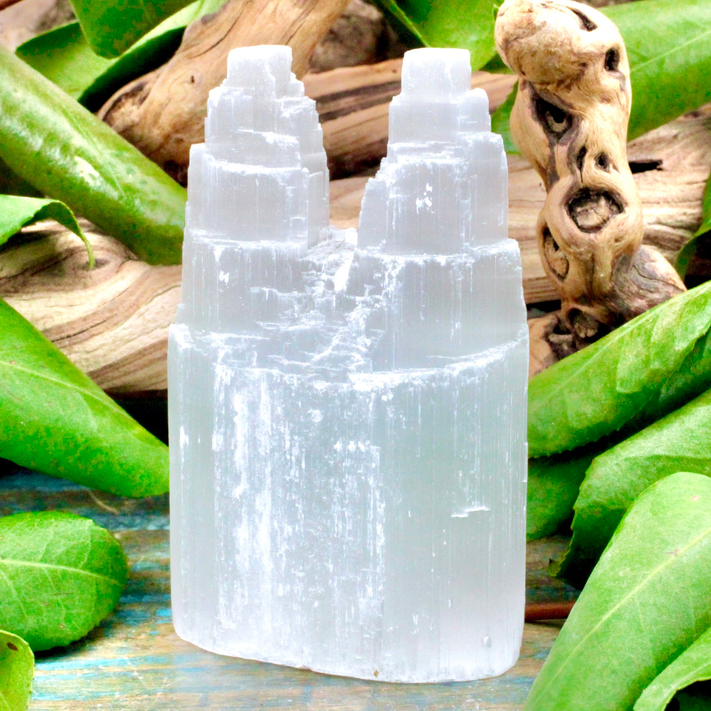 Mini Selenite Twin Tower