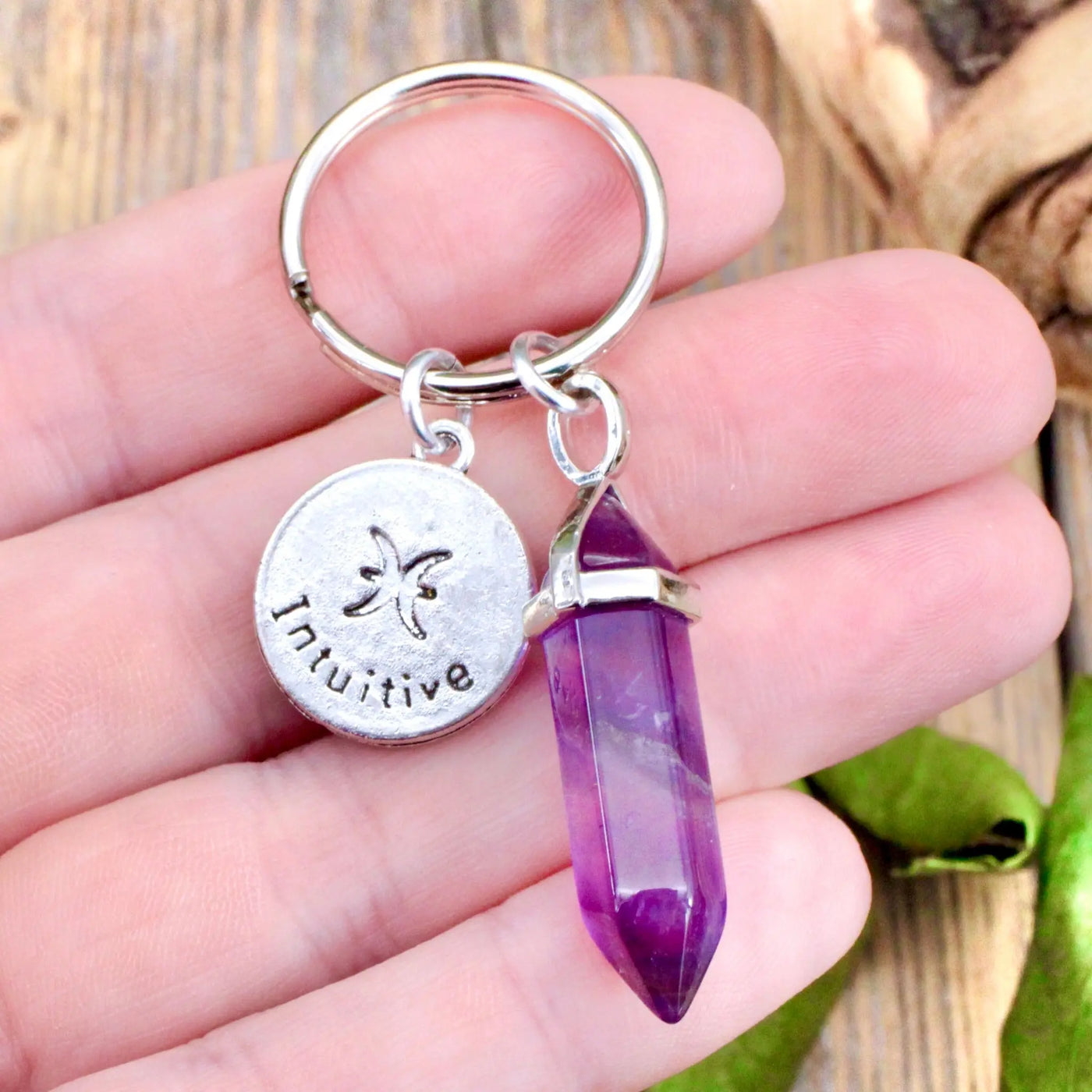 Amethyst Zodiac Key Ring - Pisces