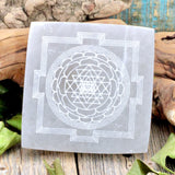 Selenite Charging Plate - Sri Yantra