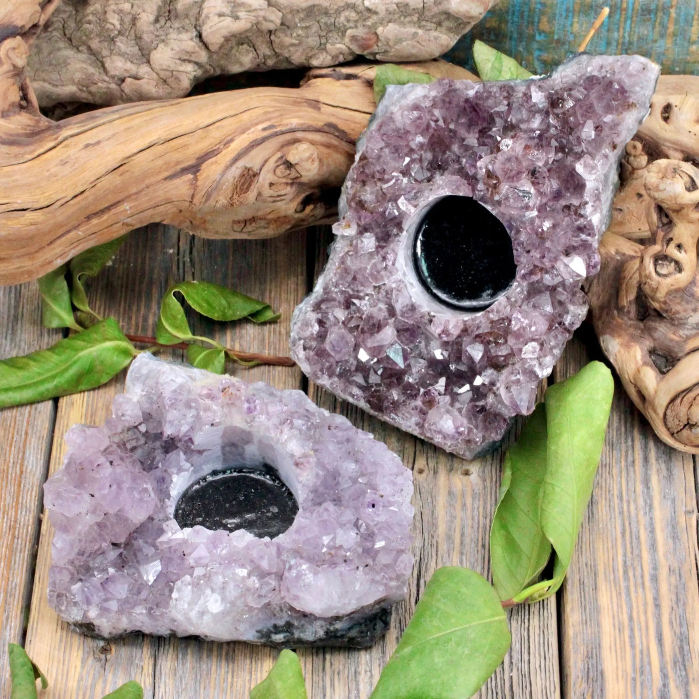 Amethyst Druzy Candle Holder